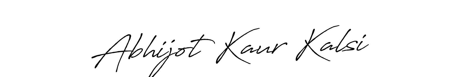 The best way (Antro_Vectra_Bolder) to make a short signature is to pick only two or three words in your name. The name Abhijot Kaur Kalsi include a total of six letters. For converting this name. Abhijot Kaur Kalsi signature style 7 images and pictures png