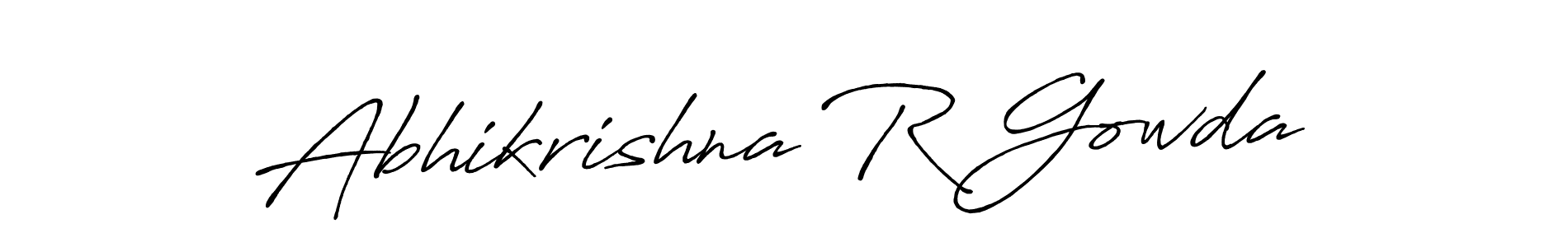 Create a beautiful signature design for name Abhikrishna R Gowda. With this signature (Antro_Vectra_Bolder) fonts, you can make a handwritten signature for free. Abhikrishna R Gowda signature style 7 images and pictures png