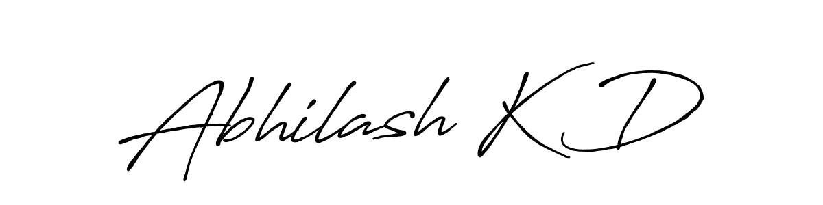 The best way (Antro_Vectra_Bolder) to make a short signature is to pick only two or three words in your name. The name Abhilash K D include a total of six letters. For converting this name. Abhilash K D signature style 7 images and pictures png