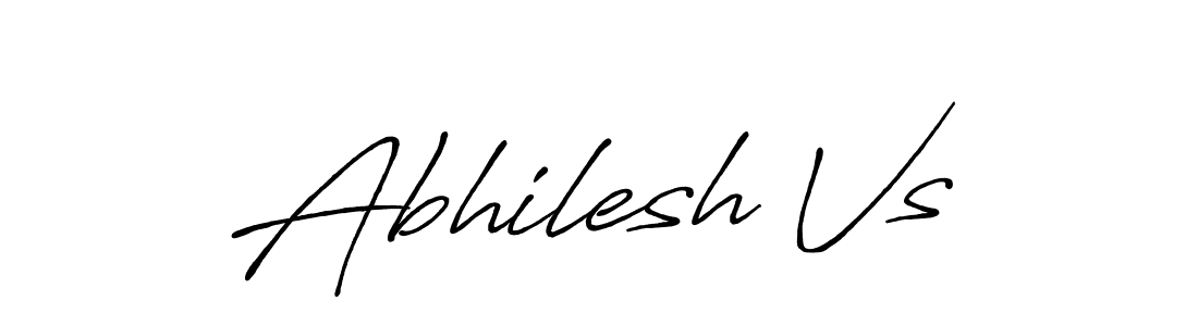 Create a beautiful signature design for name Abhilesh Vs. With this signature (Antro_Vectra_Bolder) fonts, you can make a handwritten signature for free. Abhilesh Vs signature style 7 images and pictures png