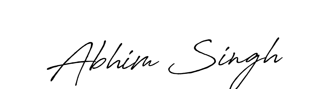 Make a beautiful signature design for name Abhim Singh. With this signature (Antro_Vectra_Bolder) style, you can create a handwritten signature for free. Abhim Singh signature style 7 images and pictures png