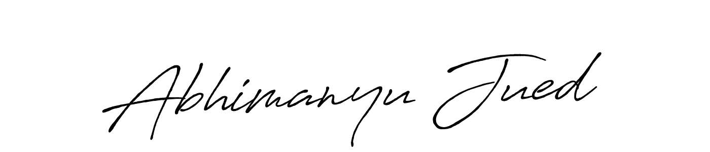 Make a beautiful signature design for name Abhimanyu Jued. With this signature (Antro_Vectra_Bolder) style, you can create a handwritten signature for free. Abhimanyu Jued signature style 7 images and pictures png