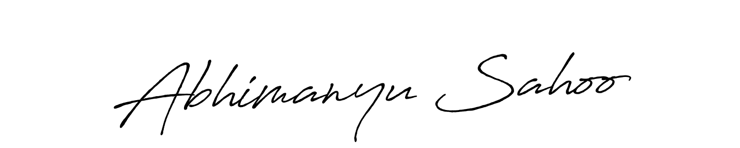 How to make Abhimanyu Sahoo name signature. Use Antro_Vectra_Bolder style for creating short signs online. This is the latest handwritten sign. Abhimanyu Sahoo signature style 7 images and pictures png
