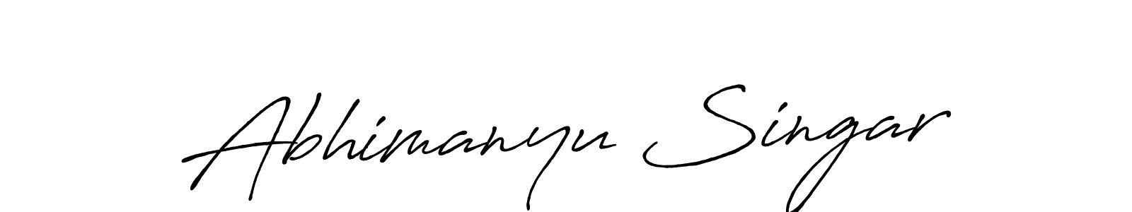 Design your own signature with our free online signature maker. With this signature software, you can create a handwritten (Antro_Vectra_Bolder) signature for name Abhimanyu Singar. Abhimanyu Singar signature style 7 images and pictures png