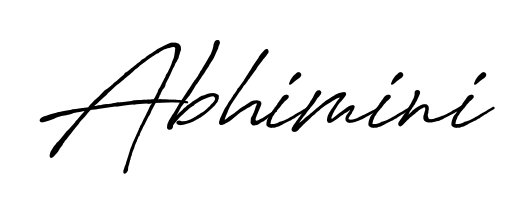 The Antro_Vectra_Bolder typeface gives name Abhimini a refined look. Suitable for certificates, diplomas, and official verification. Abhimini signature style 7 images and pictures png