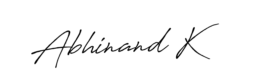 Make a beautiful signature design for name Abhinand K. Use this online signature maker to create a handwritten signature for free. Abhinand K signature style 7 images and pictures png