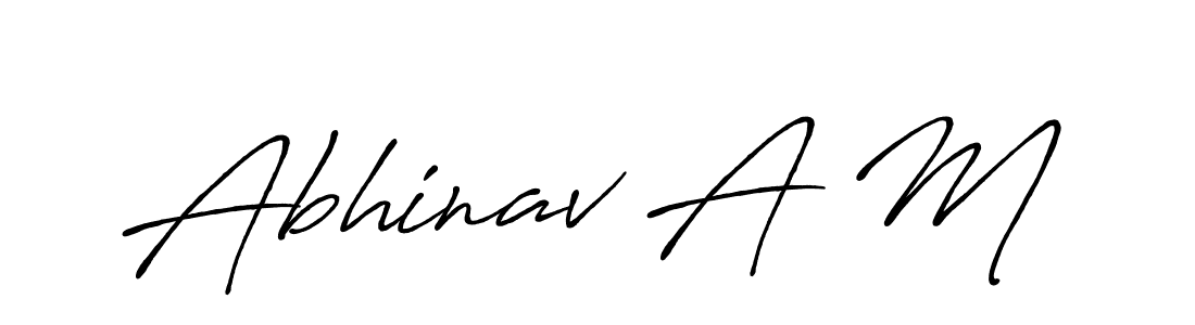 Abhinav A M stylish signature style. Best Handwritten Sign (Antro_Vectra_Bolder) for my name. Handwritten Signature Collection Ideas for my name Abhinav A M. Abhinav A M signature style 7 images and pictures png