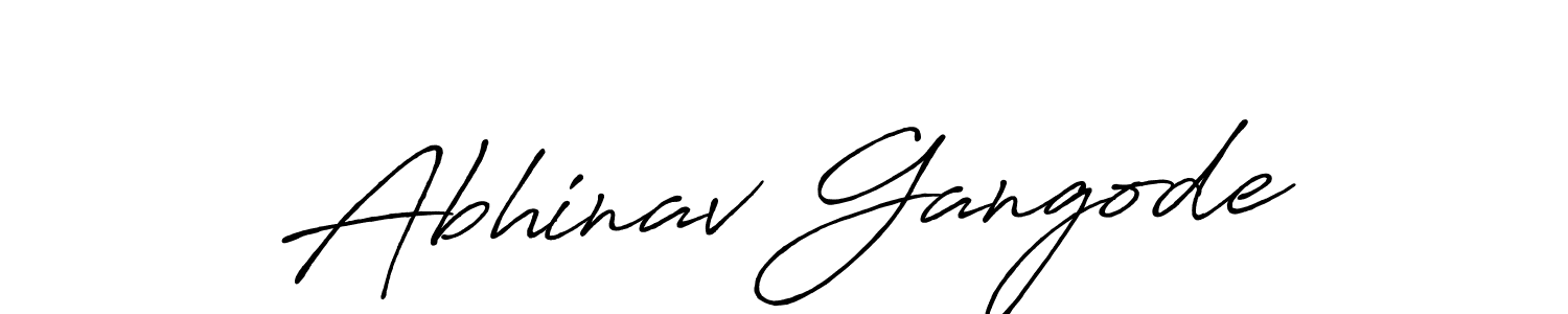 How to make Abhinav Gangode name signature. Use Antro_Vectra_Bolder style for creating short signs online. This is the latest handwritten sign. Abhinav Gangode signature style 7 images and pictures png