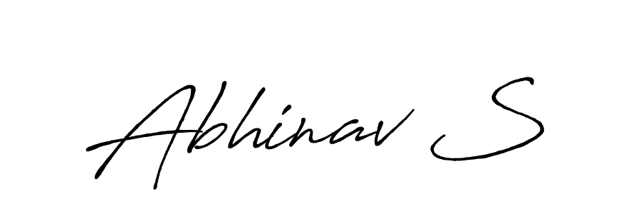 Create a beautiful signature design for name Abhinav S. With this signature (Antro_Vectra_Bolder) fonts, you can make a handwritten signature for free. Abhinav S signature style 7 images and pictures png