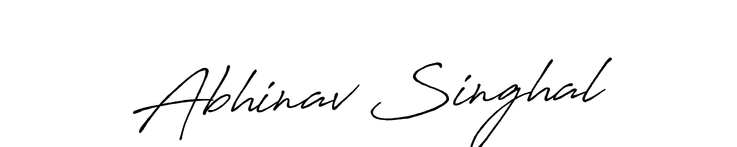 Make a beautiful signature design for name Abhinav Singhal. With this signature (Antro_Vectra_Bolder) style, you can create a handwritten signature for free. Abhinav Singhal signature style 7 images and pictures png