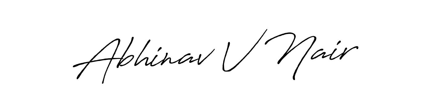 Abhinav V Nair stylish signature style. Best Handwritten Sign (Antro_Vectra_Bolder) for my name. Handwritten Signature Collection Ideas for my name Abhinav V Nair. Abhinav V Nair signature style 7 images and pictures png