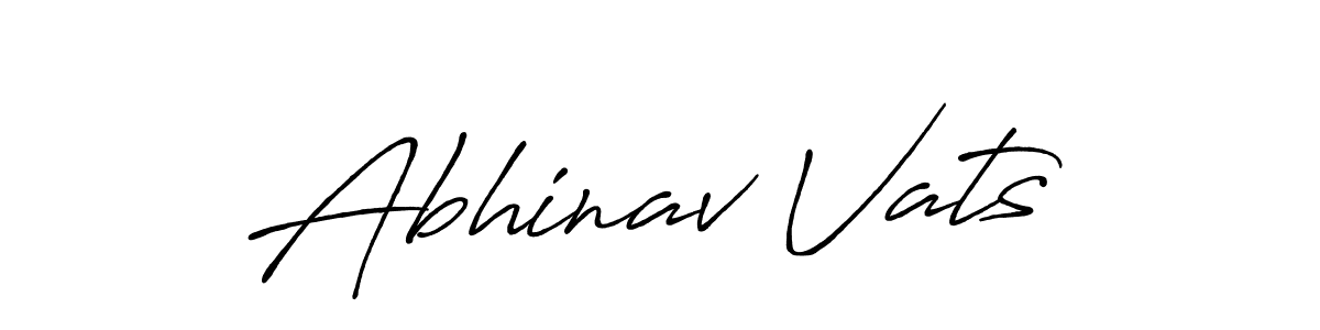 The best way (Antro_Vectra_Bolder) to make a short signature is to pick only two or three words in your name. The name Abhinav Vats include a total of six letters. For converting this name. Abhinav Vats signature style 7 images and pictures png