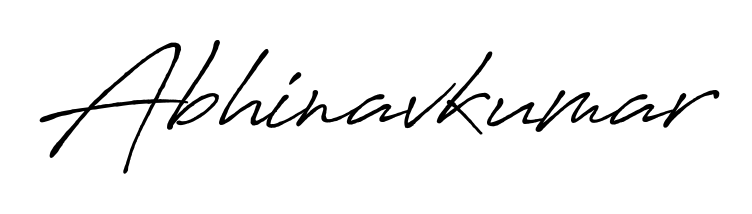 The Antro_Vectra_Bolder font transforms the name Abhinavkumar into an executive sign with sharp precision and distinguished character. Abhinavkumar signature style 7 images and pictures png