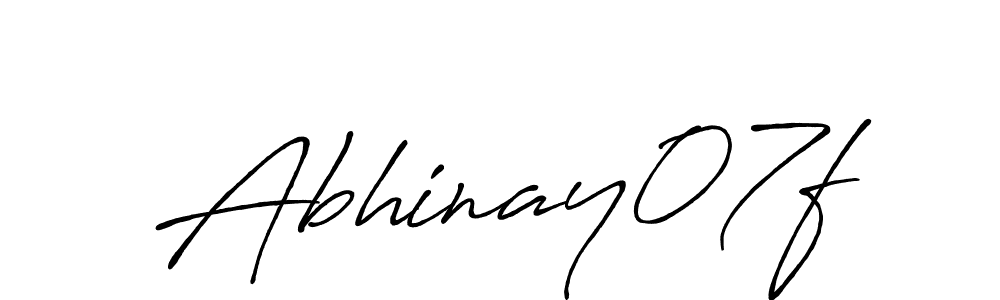 Design your own signature with our free online signature maker. With this signature software, you can create a handwritten (Antro_Vectra_Bolder) signature for name Abhinay07f. Abhinay07f signature style 7 images and pictures png