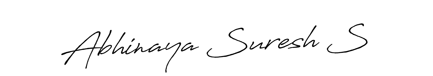 Create a beautiful signature design for name Abhinaya Suresh S. With this signature (Antro_Vectra_Bolder) fonts, you can make a handwritten signature for free. Abhinaya Suresh S signature style 7 images and pictures png