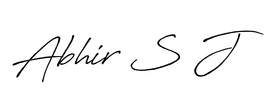 The best way (Antro_Vectra_Bolder) to make a short signature is to pick only two or three words in your name. The name Abhir S J include a total of six letters. For converting this name. Abhir S J signature style 7 images and pictures png
