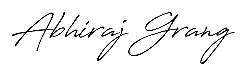 You can use this online signature creator to create a handwritten signature for the name Abhiraj Grang. This is the best online autograph maker. Abhiraj Grang signature style 7 images and pictures png