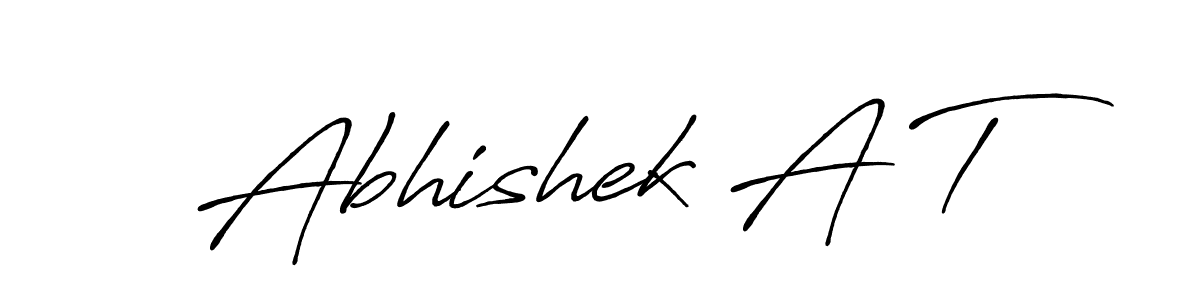 Abhishek A T stylish signature style. Best Handwritten Sign (Antro_Vectra_Bolder) for my name. Handwritten Signature Collection Ideas for my name Abhishek A T. Abhishek A T signature style 7 images and pictures png