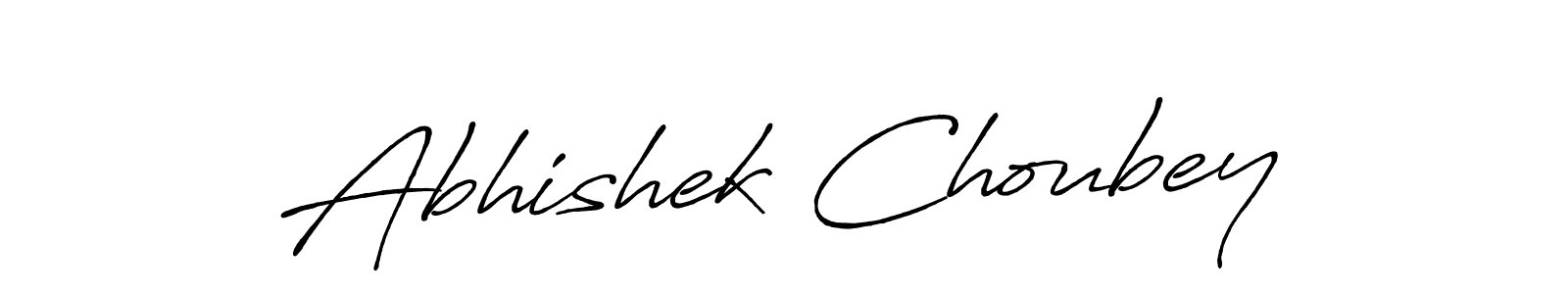 The best way (Antro_Vectra_Bolder) to make a short signature is to pick only two or three words in your name. The name Abhishek Choubey include a total of six letters. For converting this name. Abhishek Choubey signature style 7 images and pictures png