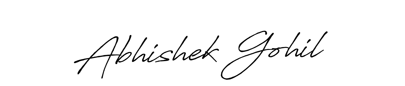 Use a signature maker to create a handwritten signature online. With this signature software, you can design (Antro_Vectra_Bolder) your own signature for name Abhishek Gohil. Abhishek Gohil signature style 7 images and pictures png