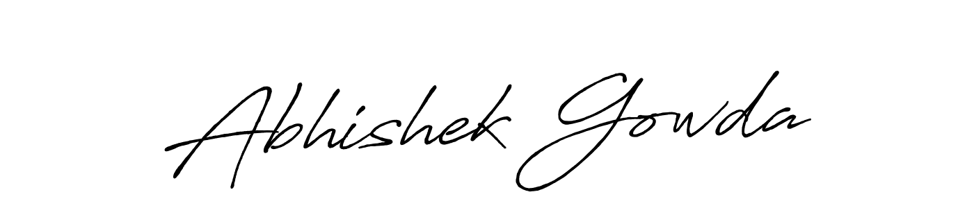 Abhishek Gowda stylish signature style. Best Handwritten Sign (Antro_Vectra_Bolder) for my name. Handwritten Signature Collection Ideas for my name Abhishek Gowda. Abhishek Gowda signature style 7 images and pictures png