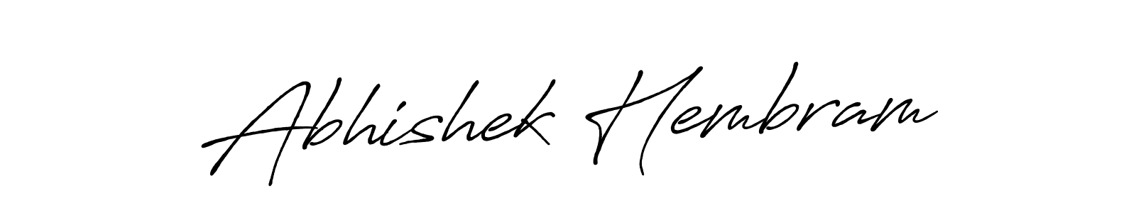 How to make Abhishek Hembram name signature. Use Antro_Vectra_Bolder style for creating short signs online. This is the latest handwritten sign. Abhishek Hembram signature style 7 images and pictures png