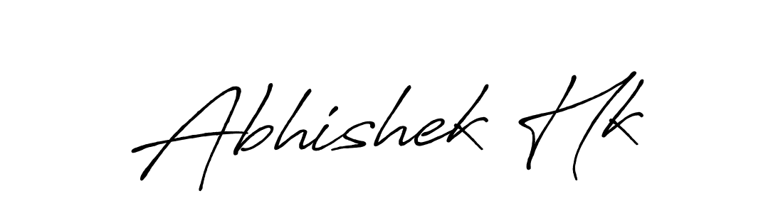 How to make Abhishek Hk name signature. Use Antro_Vectra_Bolder style for creating short signs online. This is the latest handwritten sign. Abhishek Hk signature style 7 images and pictures png