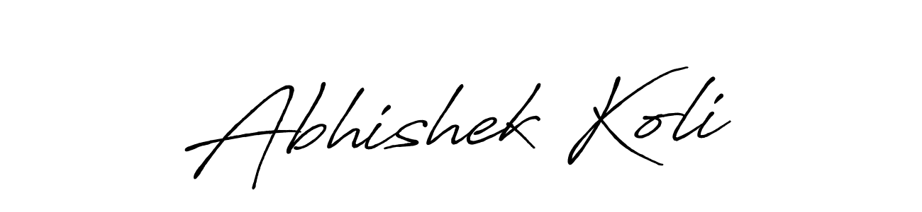 How to make Abhishek Koli name signature. Use Antro_Vectra_Bolder style for creating short signs online. This is the latest handwritten sign. Abhishek Koli signature style 7 images and pictures png