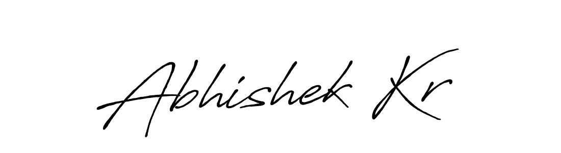 Create a beautiful signature design for name Abhishek Kr. With this signature (Antro_Vectra_Bolder) fonts, you can make a handwritten signature for free. Abhishek Kr signature style 7 images and pictures png