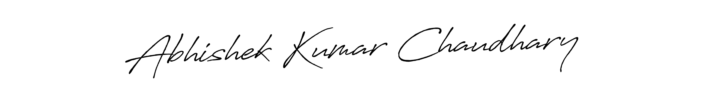 How to make Abhishek Kumar Chaudhary name signature. Use Antro_Vectra_Bolder style for creating short signs online. This is the latest handwritten sign. Abhishek Kumar Chaudhary signature style 7 images and pictures png