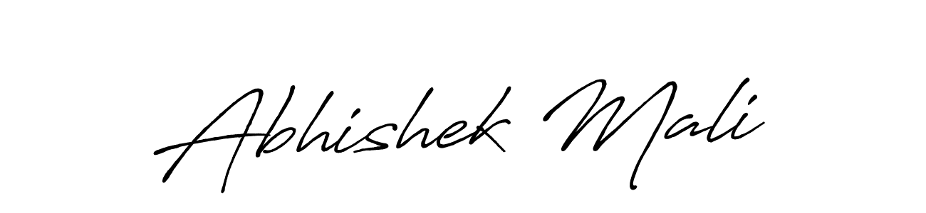 Abhishek Mali stylish signature style. Best Handwritten Sign (Antro_Vectra_Bolder) for my name. Handwritten Signature Collection Ideas for my name Abhishek Mali. Abhishek Mali signature style 7 images and pictures png