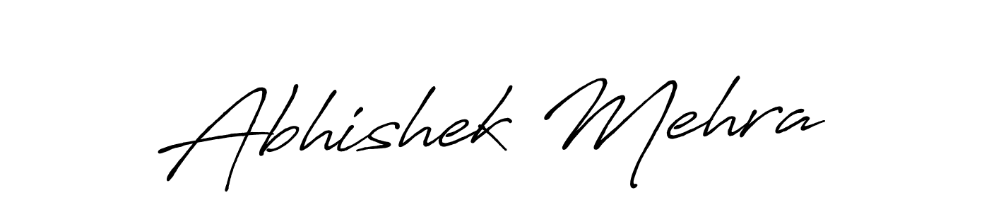 The best way (Antro_Vectra_Bolder) to make a short signature is to pick only two or three words in your name. The name Abhishek Mehra include a total of six letters. For converting this name. Abhishek Mehra signature style 7 images and pictures png