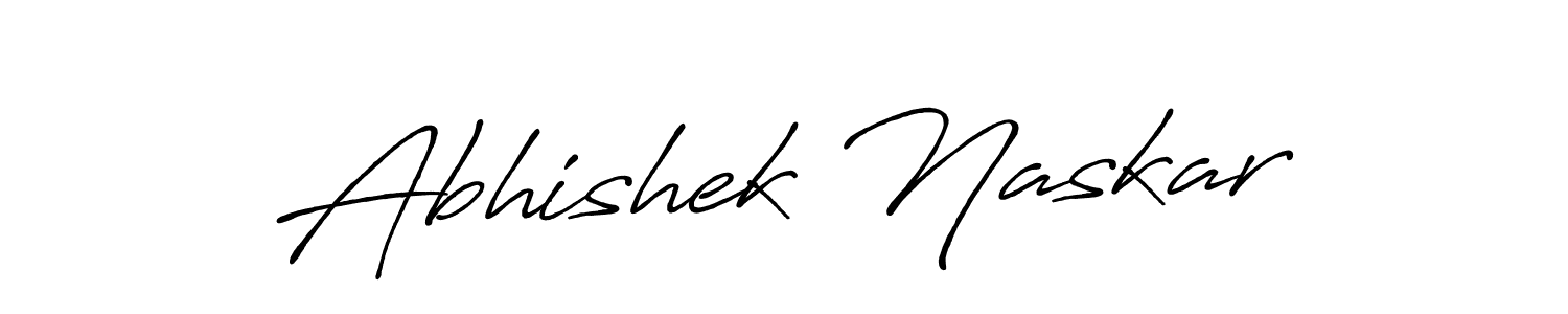 How to make Abhishek Naskar name signature. Use Antro_Vectra_Bolder style for creating short signs online. This is the latest handwritten sign. Abhishek Naskar signature style 7 images and pictures png