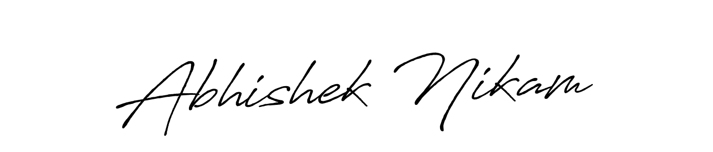 Also we have Abhishek Nikam name is the best signature style. Create professional handwritten signature collection using Antro_Vectra_Bolder autograph style. Abhishek Nikam signature style 7 images and pictures png