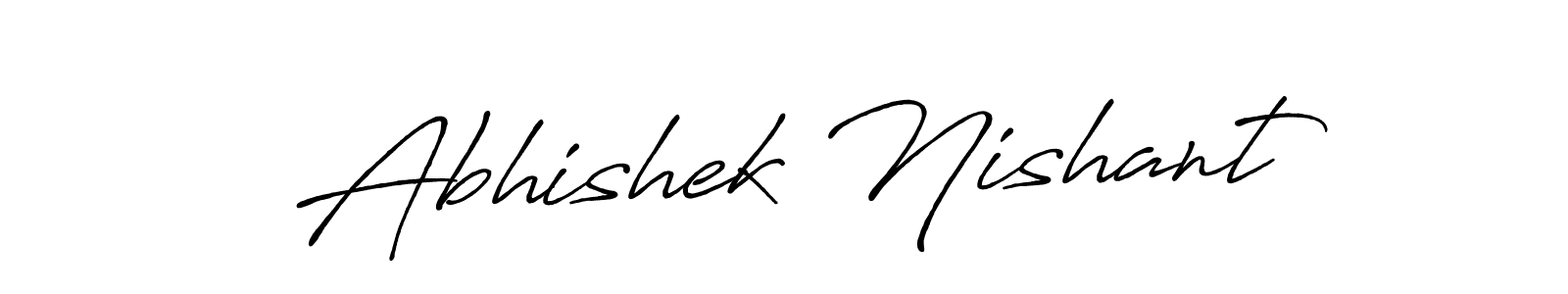 Abhishek Nishant stylish signature style. Best Handwritten Sign (Antro_Vectra_Bolder) for my name. Handwritten Signature Collection Ideas for my name Abhishek Nishant. Abhishek Nishant signature style 7 images and pictures png