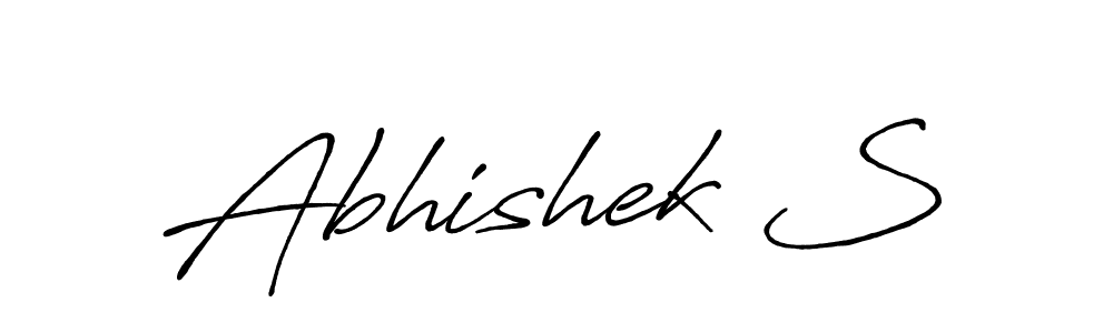 How to make Abhishek S name signature. Use Antro_Vectra_Bolder style for creating short signs online. This is the latest handwritten sign. Abhishek S signature style 7 images and pictures png