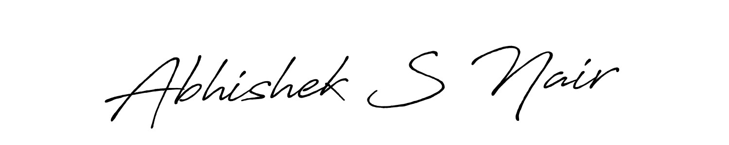 Create a beautiful signature design for name Abhishek S Nair. With this signature (Antro_Vectra_Bolder) fonts, you can make a handwritten signature for free. Abhishek S Nair signature style 7 images and pictures png