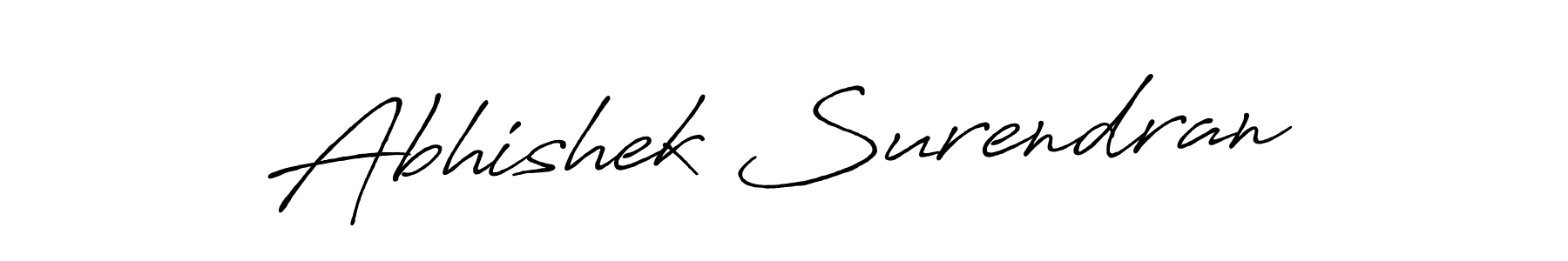 This is the best signature style for the Abhishek Surendran name. Also you like these signature font (Antro_Vectra_Bolder). Mix name signature. Abhishek Surendran signature style 7 images and pictures png