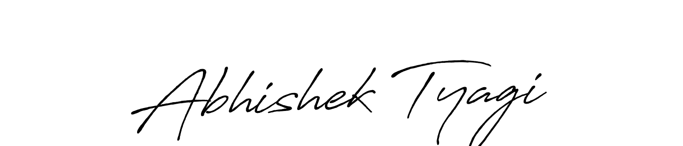 How to make Abhishek Tyagi name signature. Use Antro_Vectra_Bolder style for creating short signs online. This is the latest handwritten sign. Abhishek Tyagi signature style 7 images and pictures png