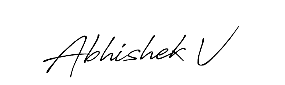 Use a signature maker to create a handwritten signature online. With this signature software, you can design (Antro_Vectra_Bolder) your own signature for name Abhishek V. Abhishek V signature style 7 images and pictures png