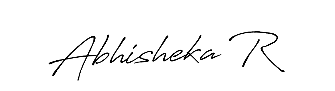 The best way (Antro_Vectra_Bolder) to make a short signature is to pick only two or three words in your name. The name Abhisheka R include a total of six letters. For converting this name. Abhisheka R signature style 7 images and pictures png