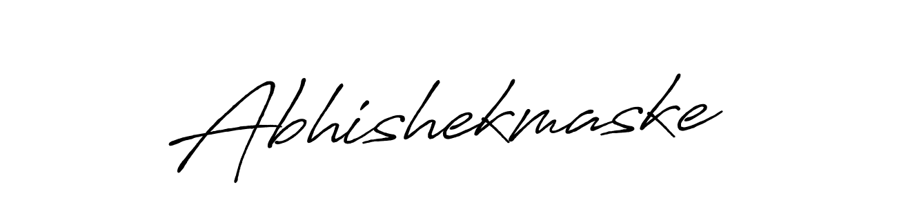 How to make Abhishekmaske name signature. Use Antro_Vectra_Bolder style for creating short signs online. This is the latest handwritten sign. Abhishekmaske signature style 7 images and pictures png