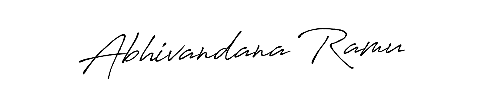 Abhivandana Ramu stylish signature style. Best Handwritten Sign (Antro_Vectra_Bolder) for my name. Handwritten Signature Collection Ideas for my name Abhivandana Ramu. Abhivandana Ramu signature style 7 images and pictures png