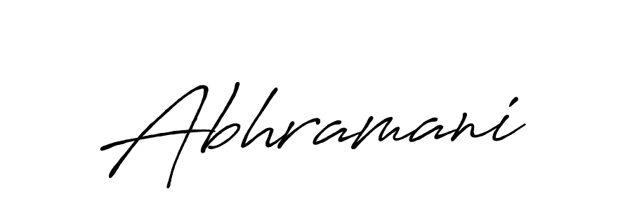 Use a signature maker to create a handwritten signature online. With this signature software, you can design (Antro_Vectra_Bolder) your own signature for name Abhramani. Abhramani signature style 7 images and pictures png