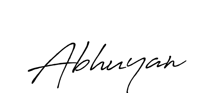 Use a signature maker to create a handwritten signature online. With this signature software, you can design (Antro_Vectra_Bolder) your own signature for name Abhuyan. Abhuyan signature style 7 images and pictures png