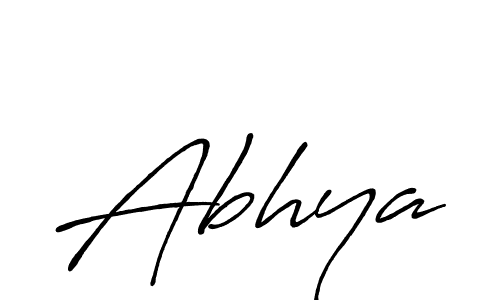 Abhya stylish signature style. Best Handwritten Sign (Antro_Vectra_Bolder) for my name. Handwritten Signature Collection Ideas for my name Abhya. Abhya signature style 7 images and pictures png