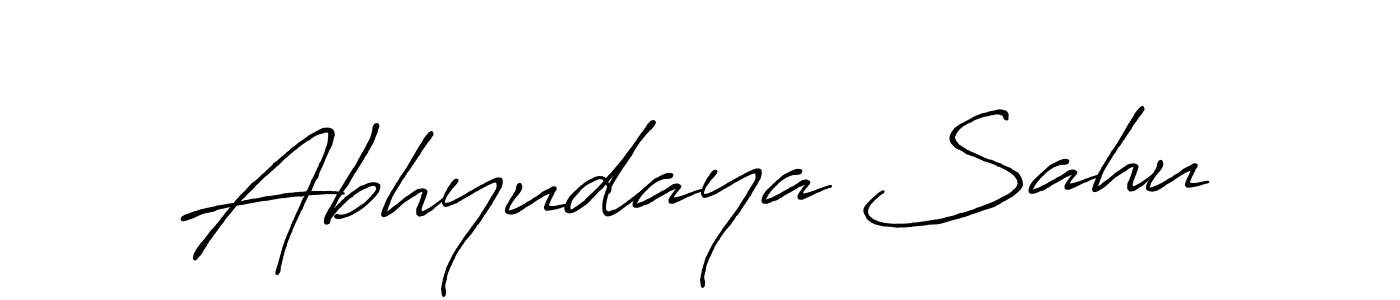 How to make Abhyudaya Sahu name signature. Use Antro_Vectra_Bolder style for creating short signs online. This is the latest handwritten sign. Abhyudaya Sahu signature style 7 images and pictures png