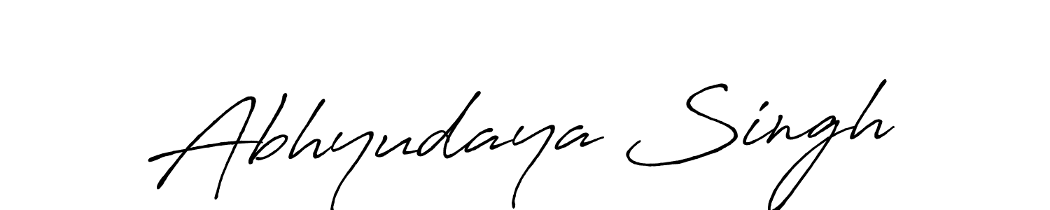 The best way (Antro_Vectra_Bolder) to make a short signature is to pick only two or three words in your name. The name Abhyudaya Singh include a total of six letters. For converting this name. Abhyudaya Singh signature style 7 images and pictures png