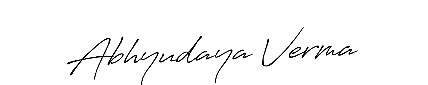 Design your own signature with our free online signature maker. With this signature software, you can create a handwritten (Antro_Vectra_Bolder) signature for name Abhyudaya Verma. Abhyudaya Verma signature style 7 images and pictures png