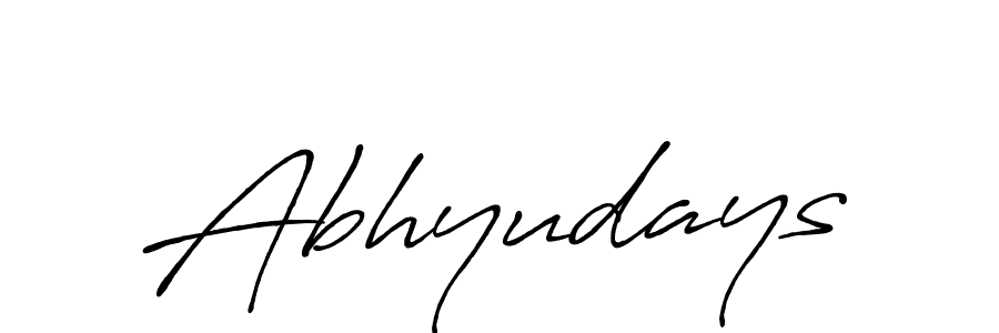 Create a beautiful signature design for name Abhyudays. With this signature (Antro_Vectra_Bolder) fonts, you can make a handwritten signature for free. Abhyudays signature style 7 images and pictures png